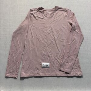 Coolibar Everyday V-Neck T-Shirt Men M Pink Long Sleeve UPF 50+ New without Tagt